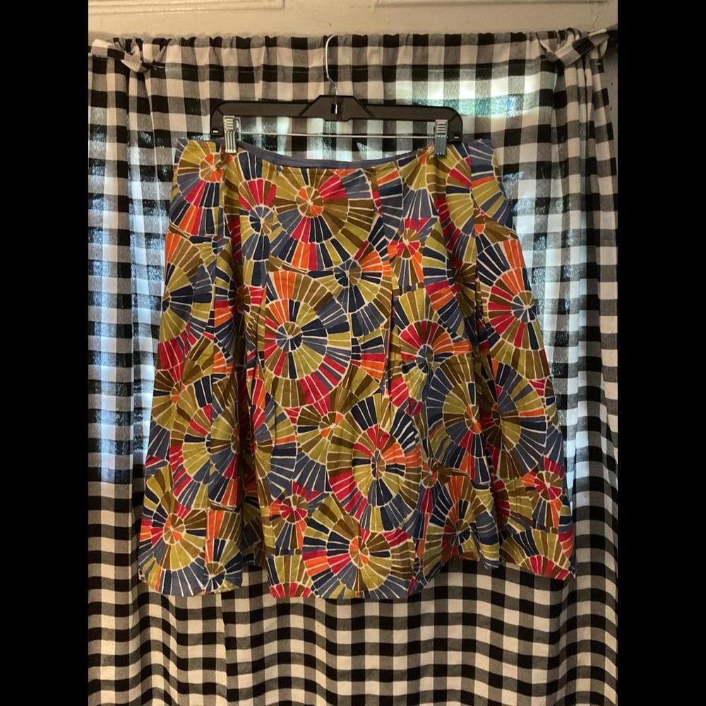 Talbots Vintage Pleated Circle Pattern Midi Skirt Size 14W